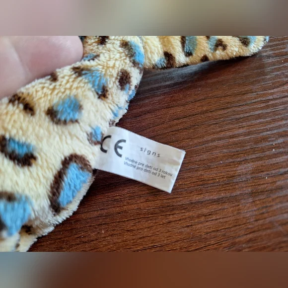 Adorable Tan and Blue Leopard Kids Purse Very Good Condition Zipper Pocket. - Picture 4 of 6